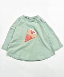 CHEEK ROOM（チークルーム）の「CHEEK ROOM/チークルーム クレープラウンドロングＴシャツ（Tシャツ/カットソー・キッズ）」