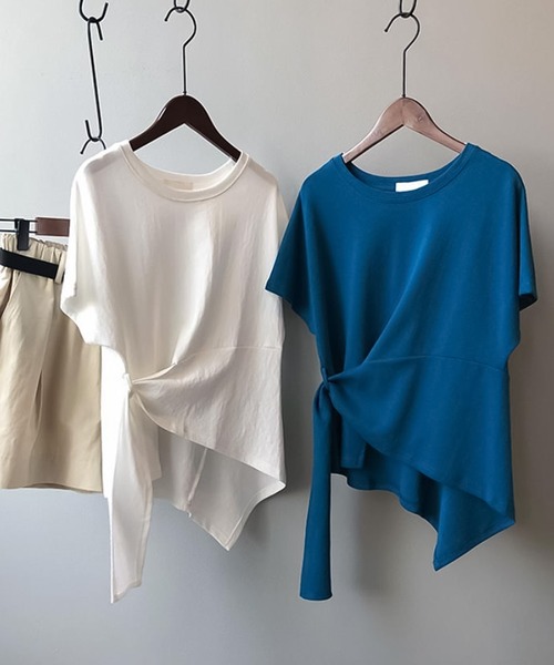 Bifrost（ビフレスト）の「クルーネックねじりＴシャツ（Tシャツ/カットソー・レディース・ホワイト/ブラック/ブルー・F）」の8枚目の写真