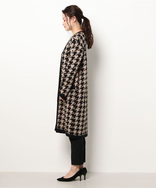LATINA（ラティーナ）の「千鳥柄ロングニットカーディガン（カーディガン/ボレロ・レディース・ブラック×ホワイト/ブラック系その他・FREE）」の4枚目の写真