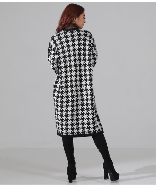 LATINA（ラティーナ）の「千鳥柄ロングニットカーディガン（カーディガン/ボレロ・レディース・ブラック×ホワイト/ブラック系その他・FREE）」の6枚目の写真