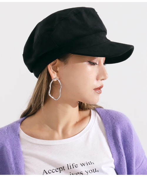 Settimissimo（セッティミッシモ）の「エコスエードキャスケット（キャスケット・レディース・ベージュ/ブラック・FREE）」の2枚目の写真