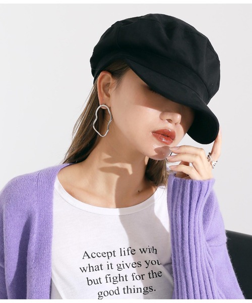 Settimissimo（セッティミッシモ）の「エコスエードキャスケット（キャスケット・レディース・ベージュ/ブラック・FREE）」の5枚目の写真