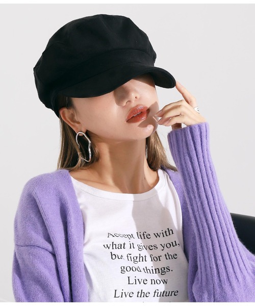 Settimissimo（セッティミッシモ）の「エコスエードキャスケット（キャスケット・レディース・ベージュ/ブラック・FREE）」の6枚目の写真