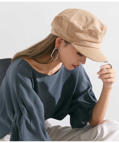 Settimissimo（セッティミッシモ）の「エコスエードキャスケット（キャスケット・レディース・ベージュ/ブラック・FREE）」の7枚目の写真