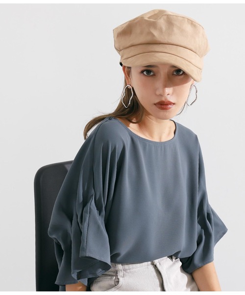 Settimissimo（セッティミッシモ）の「エコスエードキャスケット（キャスケット・レディース・ベージュ/ブラック・FREE）」の9枚目の写真