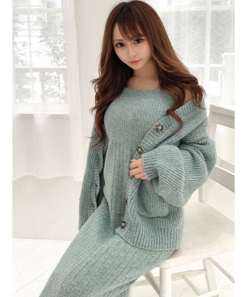 RESEXXY(リゼクシー)の「カラーニットカーディガン【セットアップ着用可能】(カーディガン/ボレロ・レディース・ベージュ/ブラウン/グリーン・FREE)」の9枚目の写真