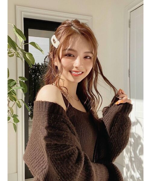 RESEXXY(リゼクシー)の「カラーニットカーディガン【セットアップ着用可能】(カーディガン/ボレロ・レディース・ベージュ/ブラウン/グリーン・FREE)」の16枚目の写真