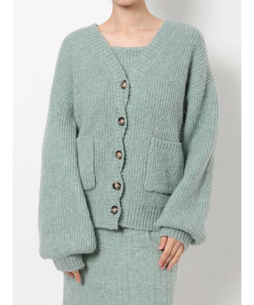 RESEXXY(リゼクシー)の「カラーニットカーディガン【セットアップ着用可能】(カーディガン/ボレロ・レディース・ベージュ/ブラウン/グリーン・FREE)」の14枚目の写真