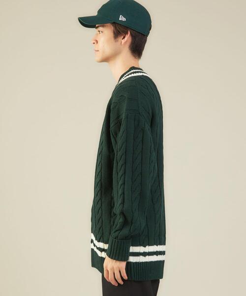 green label relaxing by 風早ゆうた(グリーンレーベルリラクシングバイカゼハヤユウタ)の「【WEB限定】<KZ×green label relaxing>チルデン ニット セーター(ニット/セーター・メンズ・オフホワイト/ダークグリーン/ネイビー・L/M)」の17枚目の写真