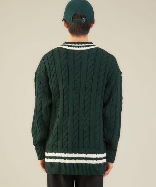 green label relaxing by 風早ゆうた(グリーンレーベルリラクシングバイカゼハヤユウタ)の「【WEB限定】<KZ×green label relaxing>チルデン ニット セーター(ニット/セーター・メンズ・オフホワイト/ダークグリーン/ネイビー・L/M)」の18枚目の写真