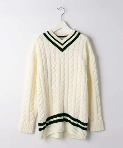 green label relaxing by 風早ゆうた(グリーンレーベルリラクシングバイカゼハヤユウタ)の「【WEB限定】<KZ×green label relaxing>チルデン ニット セーター(ニット/セーター・メンズ・オフホワイト/ダークグリーン/ネイビー・L/M)」の5枚目の写真