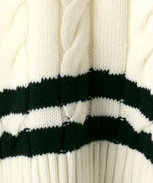 green label relaxing by 風早ゆうた(グリーンレーベルリラクシングバイカゼハヤユウタ)の「【WEB限定】<KZ×green label relaxing>チルデン ニット セーター(ニット/セーター・メンズ・オフホワイト/ダークグリーン/ネイビー・L/M)」の6枚目の写真