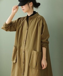 ルーズシルエット ノーカラー コート