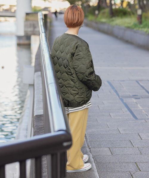 ITEMS URBANRESEARCH（アイテムズ アーバンリサーチ）の「瓢箪キルト中綿ブルゾン（ブルゾン・レディース・ブラック/ベージュ系その他/カーキ・FREE）」の11枚目の写真