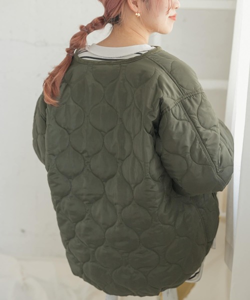 ITEMS URBANRESEARCH（アイテムズ アーバンリサーチ）の「瓢箪キルト中綿ブルゾン（ブルゾン・レディース・ブラック/ベージュ系その他/カーキ・FREE）」の15枚目の写真