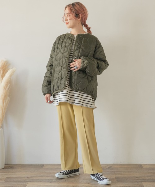 ITEMS URBANRESEARCH（アイテムズ アーバンリサーチ）の「瓢箪キルト中綿ブルゾン（ブルゾン・レディース・ブラック/ベージュ系その他/カーキ・FREE）」の18枚目の写真