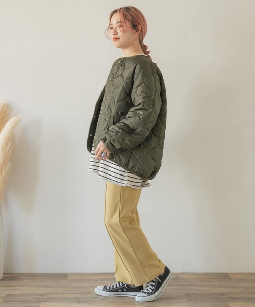 ITEMS URBANRESEARCH（アイテムズ アーバンリサーチ）の「瓢箪キルト中綿ブルゾン（ブルゾン・レディース・ブラック/ベージュ系その他/カーキ・FREE）」の19枚目の写真