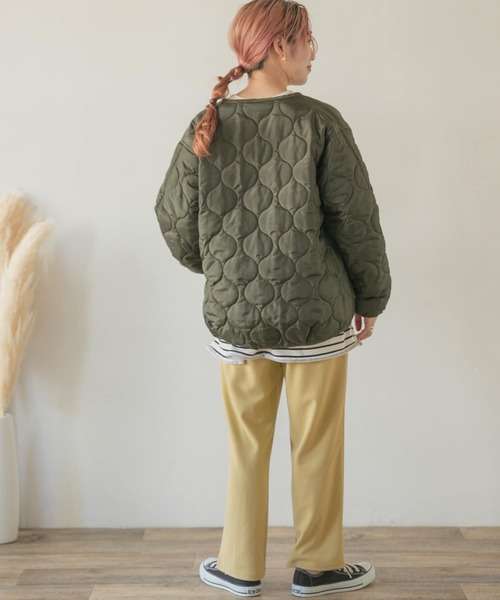 ITEMS URBANRESEARCH（アイテムズ アーバンリサーチ）の「瓢箪キルト中綿ブルゾン（ブルゾン・レディース・ブラック/ベージュ系その他/カーキ・FREE）」の20枚目の写真