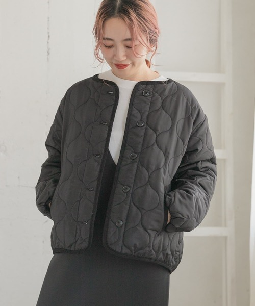 ITEMS URBANRESEARCH（アイテムズ アーバンリサーチ）の「瓢箪キルト中綿ブルゾン（ブルゾン・レディース・ブラック/ベージュ系その他/カーキ・FREE）」の21枚目の写真