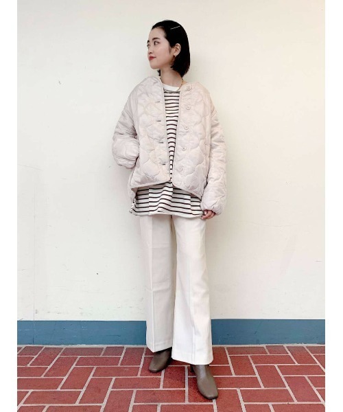 ITEMS URBANRESEARCH（アイテムズ アーバンリサーチ）の「瓢箪キルト中綿ブルゾン（ブルゾン・レディース・ブラック/ベージュ系その他/カーキ・FREE）」の6枚目の写真