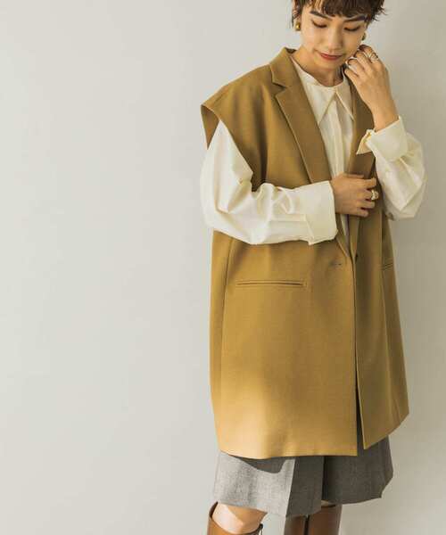 URBAN RESEARCH(アーバンリサーチ)の「ウール調合繊テーラードジレ(その他アウター・レディース・ベージュ/ブラウン・FREE)」の3枚目の写真