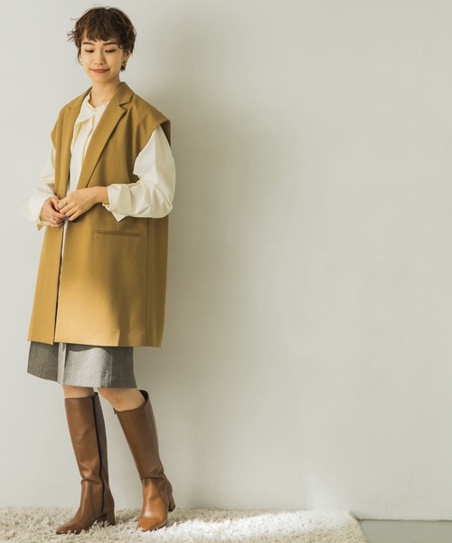 URBAN RESEARCH(アーバンリサーチ)の「ウール調合繊テーラードジレ(その他アウター・レディース・ベージュ/ブラウン・FREE)」の12枚目の写真