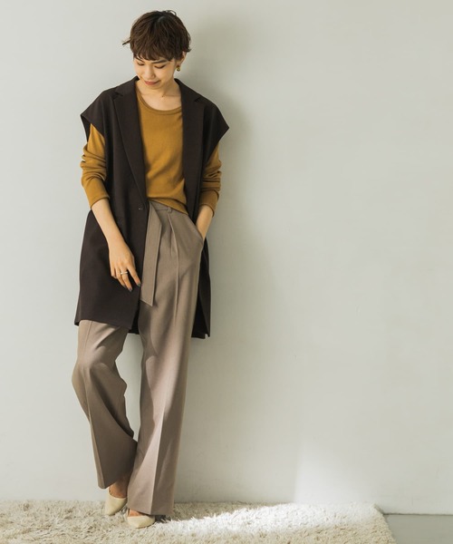 URBAN RESEARCH(アーバンリサーチ)の「ウール調合繊テーラードジレ(その他アウター・レディース・ベージュ/ブラウン・FREE)」の7枚目の写真