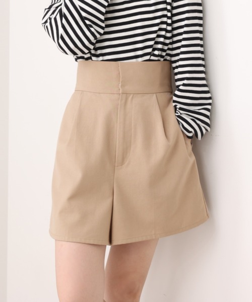 one after another NICE CLAUP（ワンアフターアナザーナイスクラップ）の「セットアップで着れる！ハイウエストショートパンツ（その他パンツ・レディース・ブラック/ベージュ/その他1/その他2・FREE）」の3枚目の写真