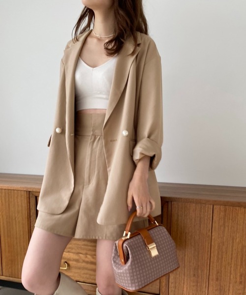 one after another NICE CLAUP（ワンアフターアナザーナイスクラップ）の「セットアップで着れる！ハイウエストショートパンツ（その他パンツ・レディース・ブラック/ベージュ/その他1/その他2・FREE）」の19枚目の写真