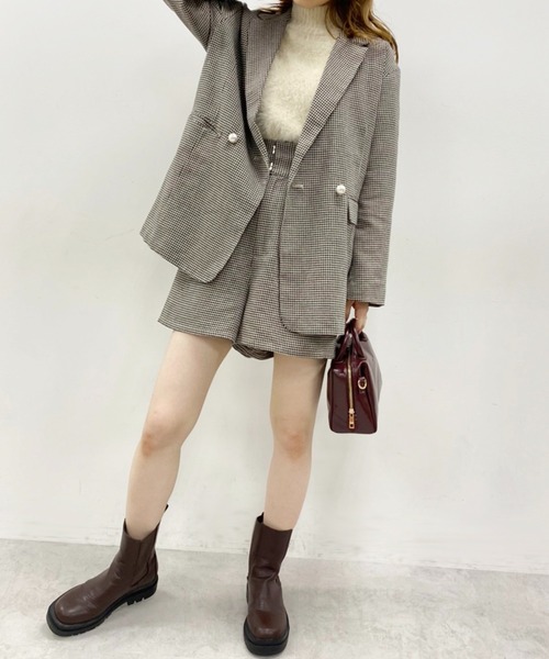 one after another NICE CLAUP（ワンアフターアナザーナイスクラップ）の「セットアップで着れる！ハイウエストショートパンツ（その他パンツ・レディース・ブラック/ベージュ/その他1/その他2・FREE）」の20枚目の写真