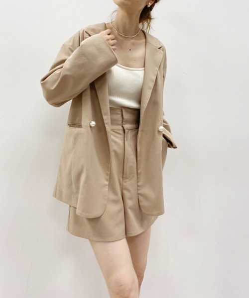 one after another NICE CLAUP（ワンアフターアナザーナイスクラップ）の「セットアップで着れる！ハイウエストショートパンツ（その他パンツ・レディース・ブラック/ベージュ/その他1/その他2・FREE）」の7枚目の写真