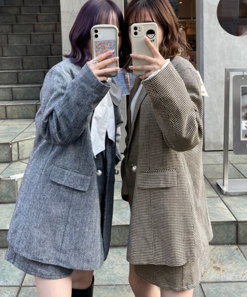 one after another NICE CLAUP（ワンアフターアナザーナイスクラップ）の「セットアップで着れる！ハイウエストショートパンツ（その他パンツ・レディース・ブラック/ベージュ/その他1/その他2・FREE）」の21枚目の写真