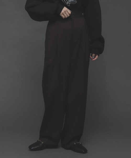 SENSE OF PLACE by URBAN RESEARCH(センスオブプレイスバイアーバンリサーチ)の「ハイウエストタックストレートパンツ(その他パンツ・レディース・アイボリー/ブラウン/ブラック・SMALL/MEDIUM/LARGE)」の10枚目の写真