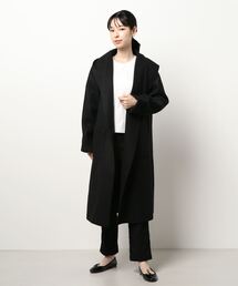 NICOLE white | ニットダブルフェイス・ボタンレスコート(その他アウター)