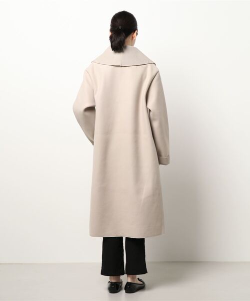 NICOLE white（ニコルホワイト）の「ニットダブルフェイス・ボタンレスコート（その他アウター・レディース・アイボリー/ブラック/モカ・FREE）」の6枚目の写真