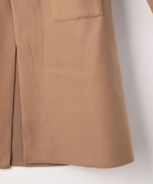 NICOLE white（ニコルホワイト）の「ニットダブルフェイス・ボタンレスコート（その他アウター・レディース・アイボリー/ブラック/モカ・FREE）」の14枚目の写真