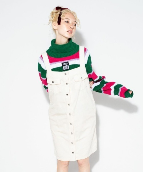 Candy Stripper(キャンディストリッパー)の「CND CORDUROY ワンピース(ジャンパースカート・レディース・ブラック/パープル/アイボリー・2)」の2枚目の写真