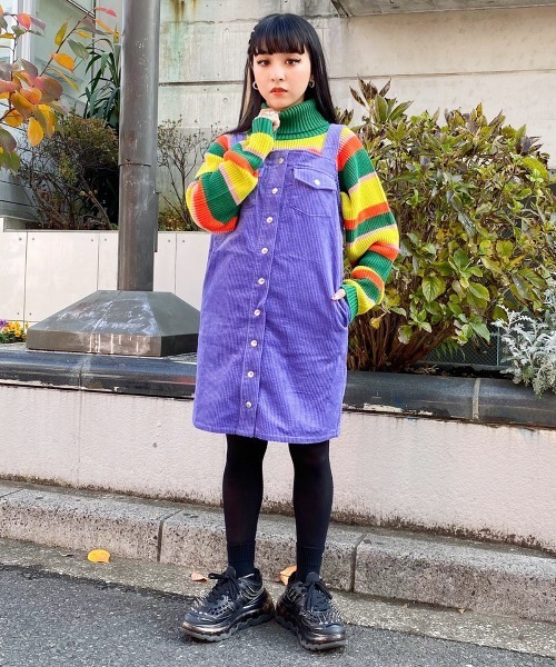 Candy Stripper(キャンディストリッパー)の「CND CORDUROY ワンピース(ジャンパースカート・レディース・ブラック/パープル/アイボリー・2)」の18枚目の写真