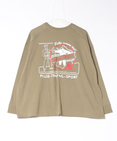 Le Pigeon Voyageur(ル ピジョン ヴォワイヤジュール)の「<Le Pigeon Voyageur>バックプリントロングTシャツ(Tシャツ/カットソー・メンズ・カーキ/ネイビー/アイボリー/ブラック・L/M/S)」の5枚目の写真