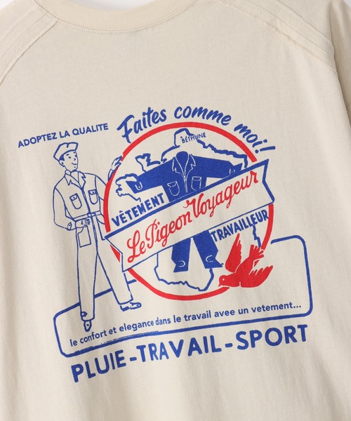 Le Pigeon Voyageur(ル ピジョン ヴォワイヤジュール)の「<Le Pigeon Voyageur>バックプリントロングTシャツ(Tシャツ/カットソー・メンズ・カーキ/ネイビー/アイボリー/ブラック・L/M/S)」の7枚目の写真
