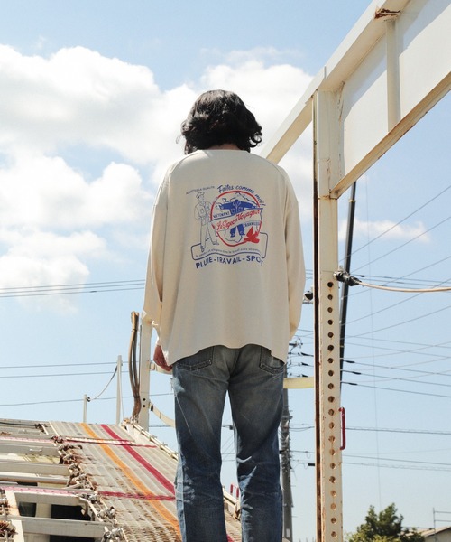 Le Pigeon Voyageur(ル ピジョン ヴォワイヤジュール)の「<Le Pigeon Voyageur>バックプリントロングTシャツ(Tシャツ/カットソー・メンズ・カーキ/ネイビー/アイボリー/ブラック・L/M/S)」の22枚目の写真
