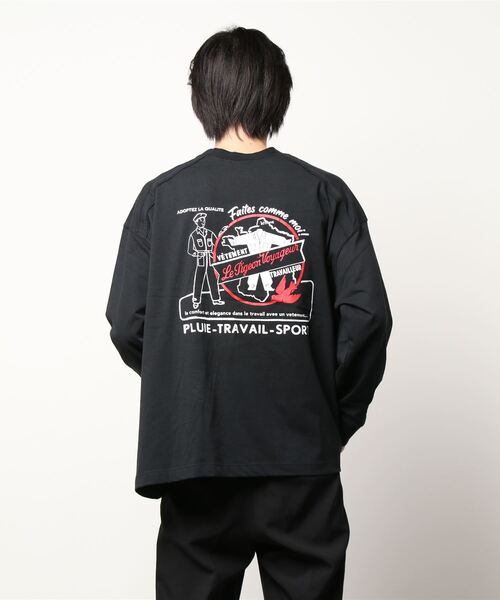 Le Pigeon Voyageur(ル ピジョン ヴォワイヤジュール)の「<Le Pigeon Voyageur>バックプリントロングTシャツ(Tシャツ/カットソー・メンズ・カーキ/ネイビー/アイボリー/ブラック・L/M/S)」の19枚目の写真