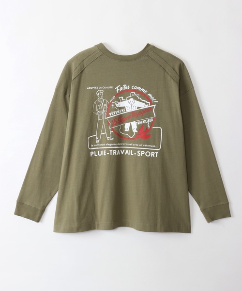 Le Pigeon Voyageur(ル ピジョン ヴォワイヤジュール)の「<Le Pigeon Voyageur>バックプリントロングTシャツ(Tシャツ/カットソー・メンズ・カーキ/ネイビー/アイボリー/ブラック・L/M/S)」の21枚目の写真
