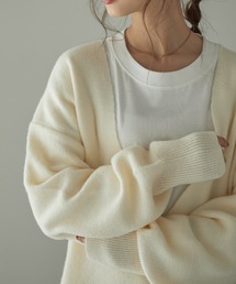 Fashion Letter | ラウンドヘムレイヤード無地ロンTカットソー(Tシャツ/カットソー)