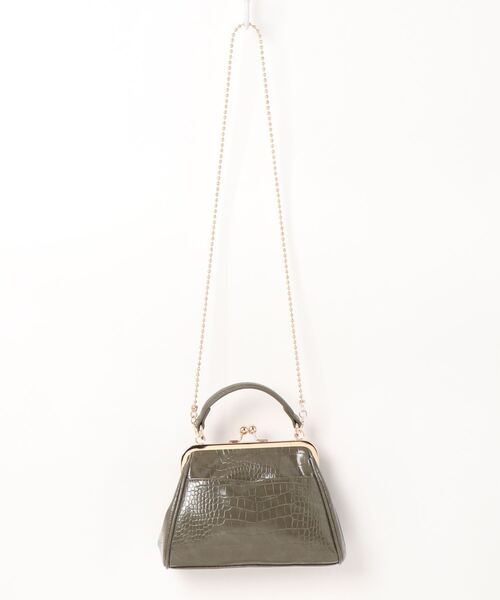 RETRO GIRL（レトロガール）の「ガマグチ2WAYハンドBAG（ハンドバッグ・レディース・ブラック/グレー系その他/グリーン系その他・FREE）」の8枚目の写真