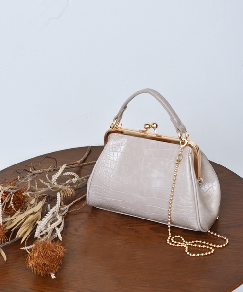 RETRO GIRL（レトロガール）の「ガマグチ2WAYハンドBAG（ハンドバッグ・レディース・ブラック/グレー系その他/グリーン系その他・FREE）」の3枚目の写真
