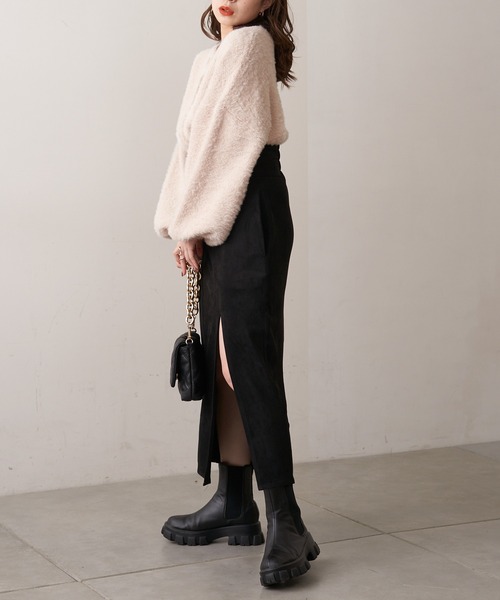 Chico(チコ)の「短丈シャギーカーディガン(カーディガン/ボレロ・レディース・ベージュ/アイボリー・FREE)」の4枚目の写真