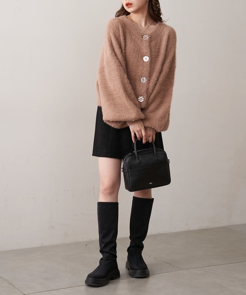 Chico(チコ)の「短丈シャギーカーディガン(カーディガン/ボレロ・レディース・ベージュ/アイボリー・FREE)」の9枚目の写真