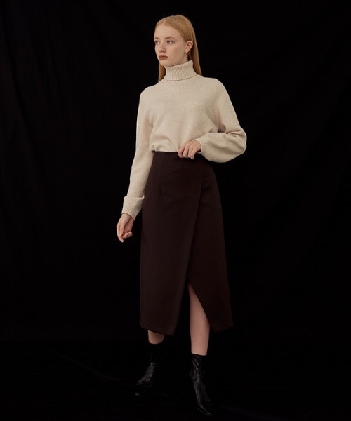 deBURN（デバーン）の「【deBURN 】ワッフルタートルネックニット / waffle turtle neck_KN（ニット/セーター・レディース・ライトベージュ/カーキ/ブラウン/アイボリー/ライトグレー/ブラック・FREE）」の13枚目の写真