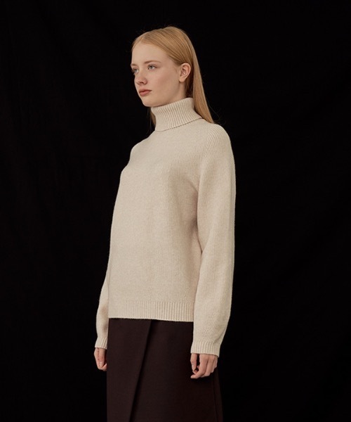 deBURN（デバーン）の「【deBURN 】ワッフルタートルネックニット / waffle turtle neck_KN（ニット/セーター・レディース・ライトベージュ/カーキ/ブラウン/アイボリー/ライトグレー/ブラック・FREE）」の10枚目の写真